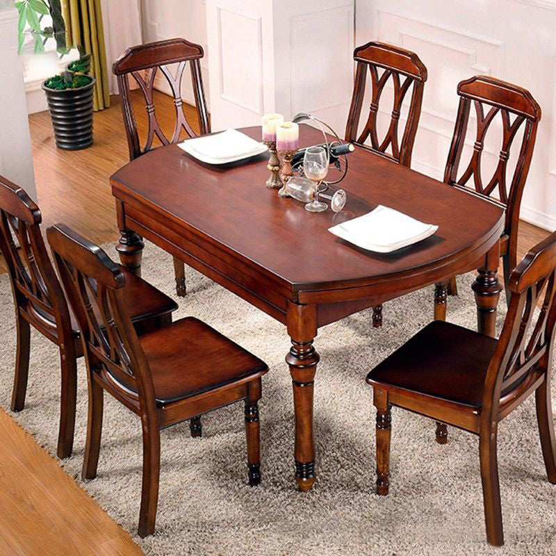 Traditional Solid Wood Table Set 1/2/7 Pieces Dining Set for Home
