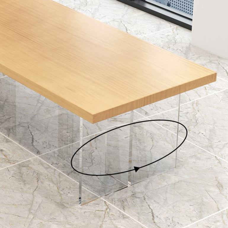 Modern 1/2/5/7 Pieces Rectangle Dining Set Solid Wood Top Dining Table with Chairs