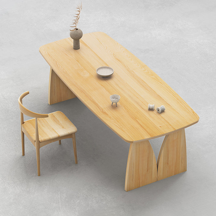 Modern 1/2/3/4 Pieces Rectangle Dining Set Solid Wood Top Dining Table with Chairs