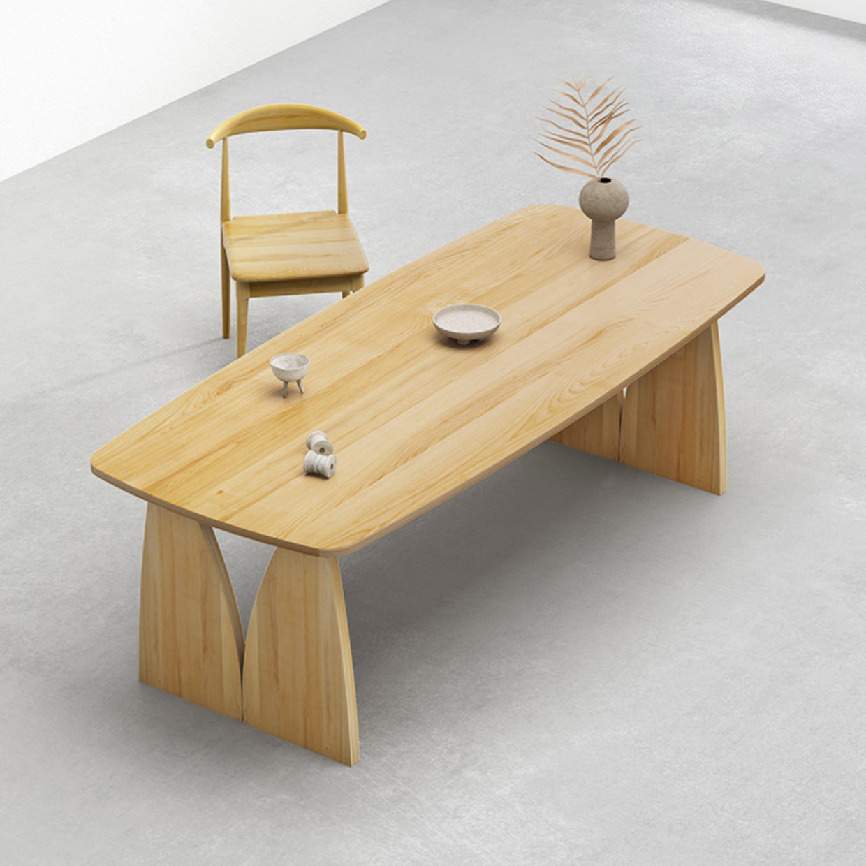 Modern 1/2/3/4 Pieces Rectangle Dining Set Solid Wood Top Dining Table with Chairs