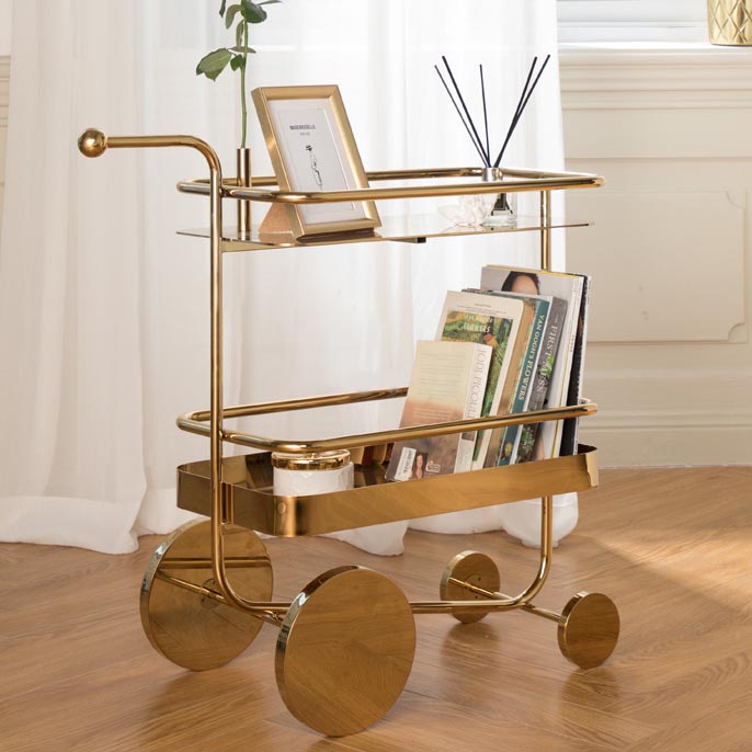 29.25" High Modern Style Prep Table Rolling Metal Prep Table for Home