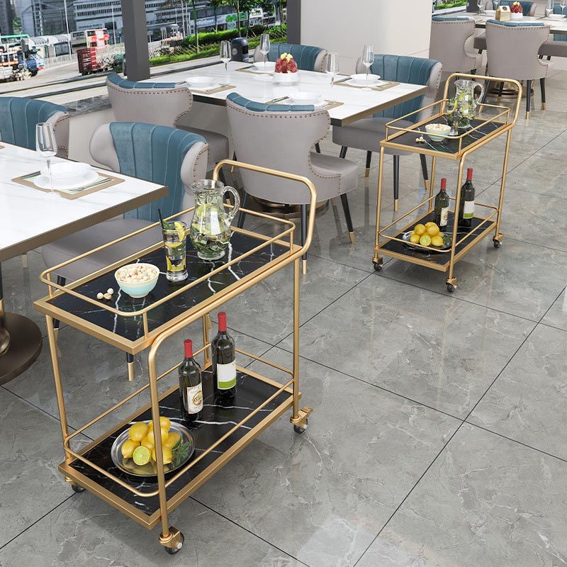 33.86" High Modern Rectangle Prep Table Rolling Metal Prep Table for Home