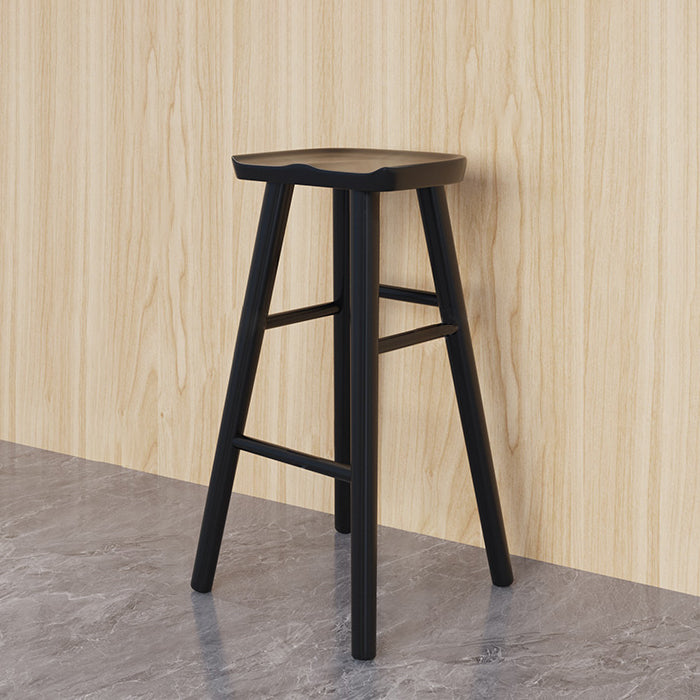 Modern Saddle Seat Counter Stool Solid Wood Armless Bar Stool