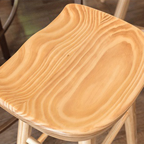 Modern Saddle Seat Counter Stool Solid Wood Armless Bar Stool