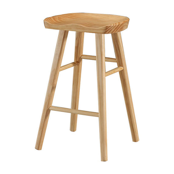 Modern Saddle Seat Counter Stool Solid Wood Armless Bar Stool