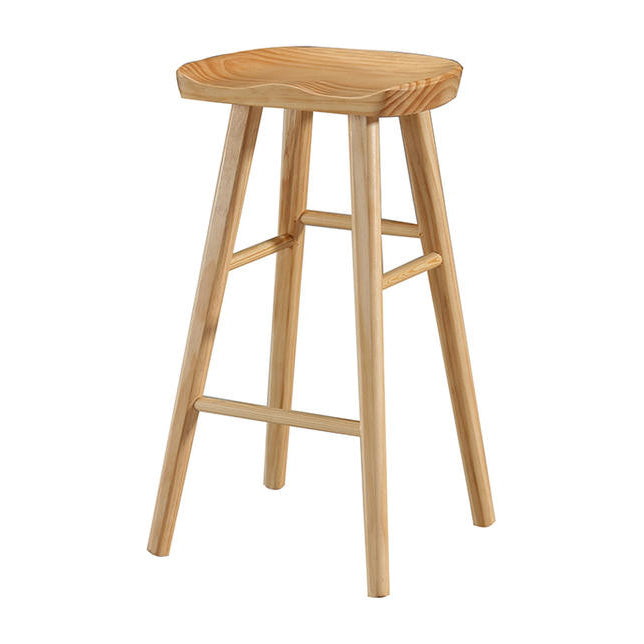 Modern Saddle Seat Counter Stool Solid Wood Armless Bar Stool