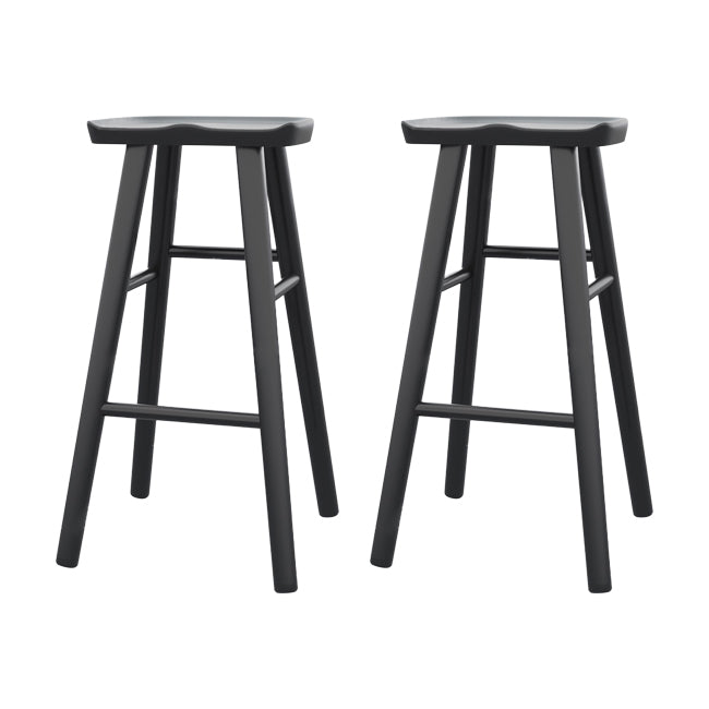 Modern Saddle Seat Counter Stool Solid Wood Armless Bar Stool