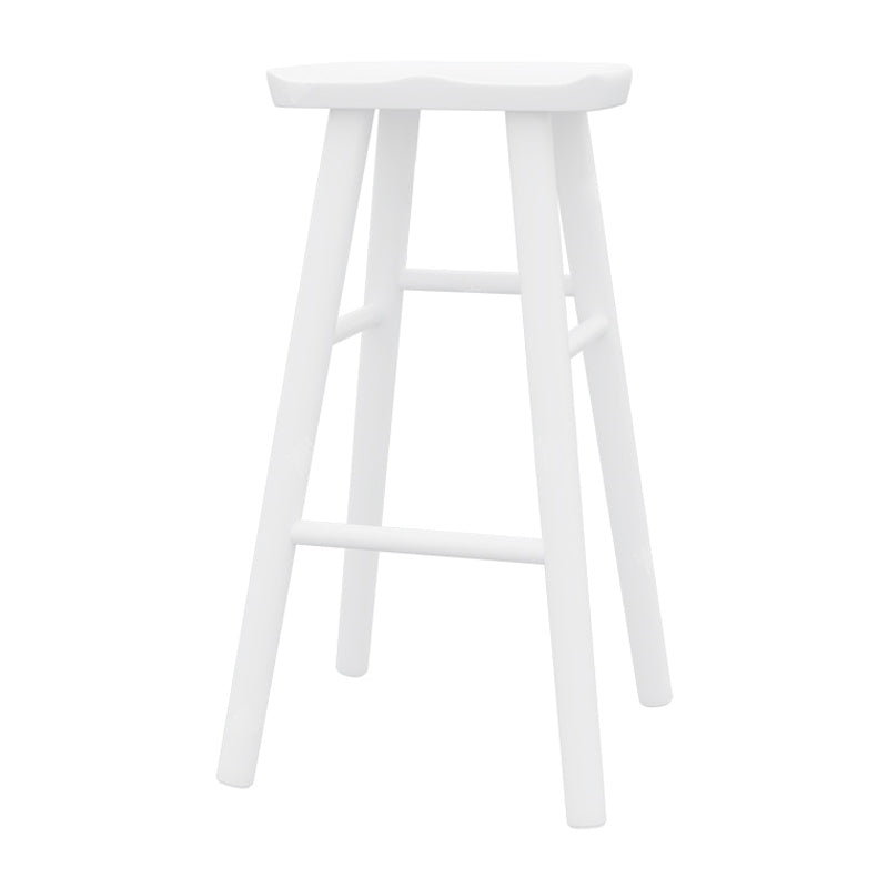 Modern Saddle Seat Counter Stool Solid Wood Armless Bar Stool
