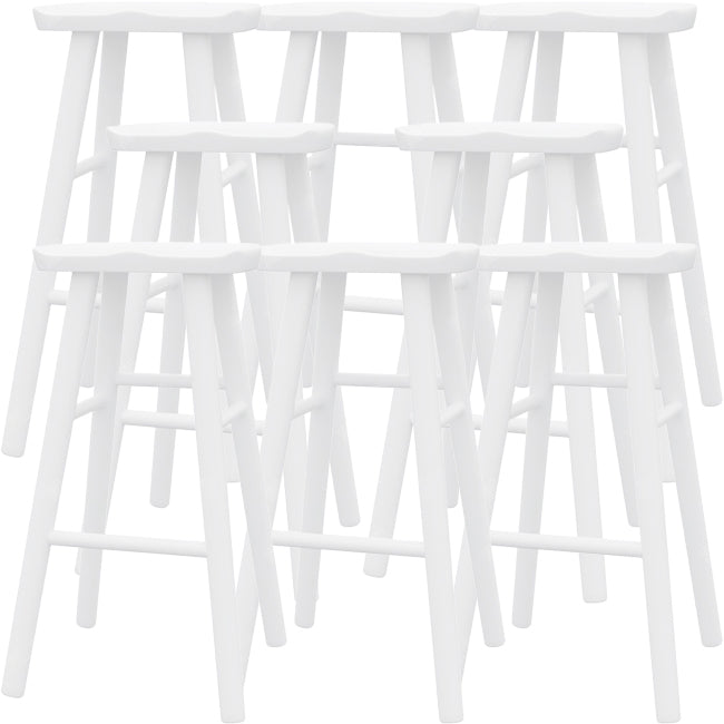 Modern Saddle Seat Counter Stool Solid Wood Armless Bar Stool