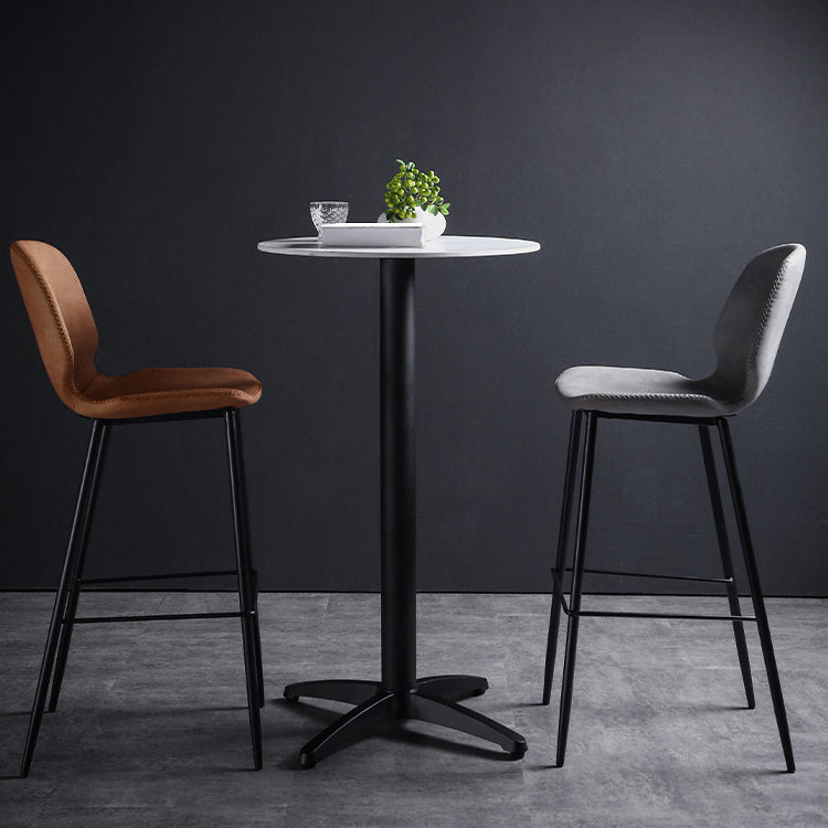 Scandinavian Metal Stool Faux Leather Upholstered Counter Stool Home