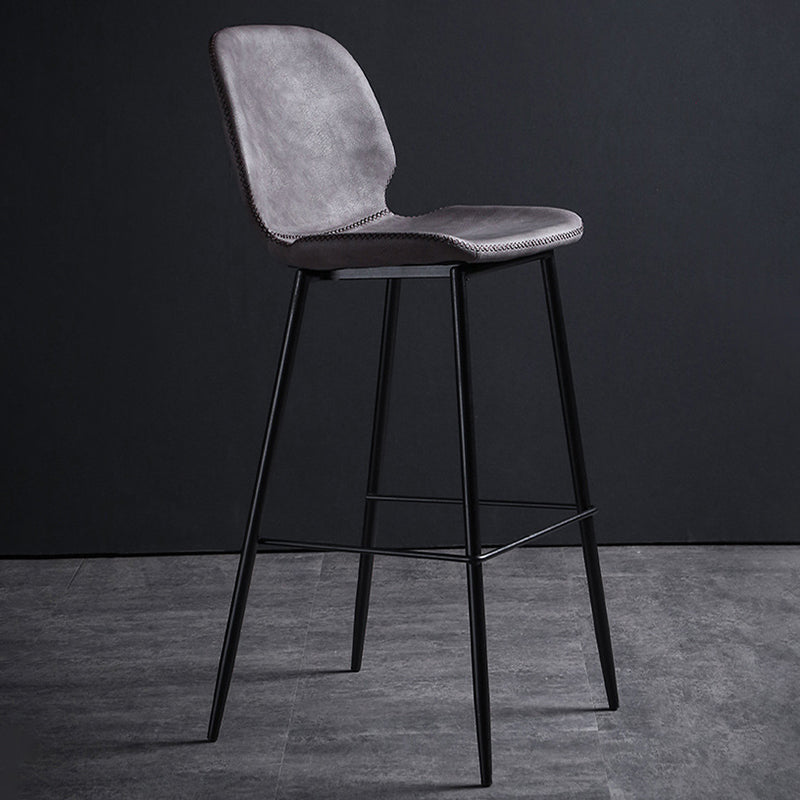 Scandinavian Metal Stool Faux Leather Upholstered Counter Stool Home