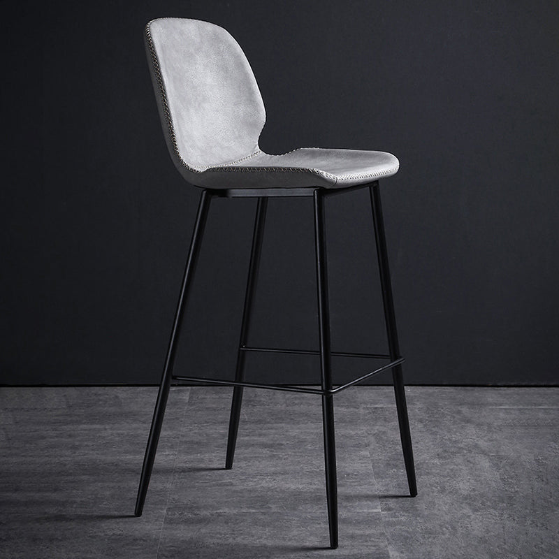Scandinavian Metal Stool Faux Leather Upholstered Counter Stool Home