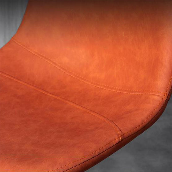 Contemporary Metal Barstool Faux Leather Counter Stool with Black Base for Home