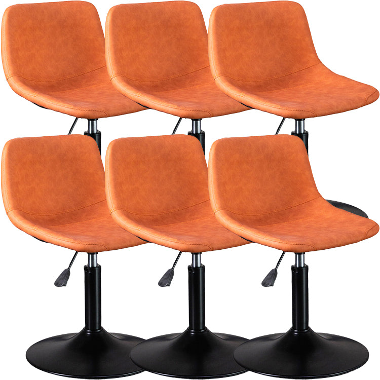 Contemporary Metal Barstool Faux Leather Counter Stool with Black Base for Home