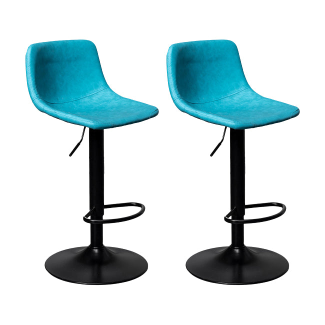 Contemporary Metal Barstool Faux Leather Counter Stool with Black Base for Home