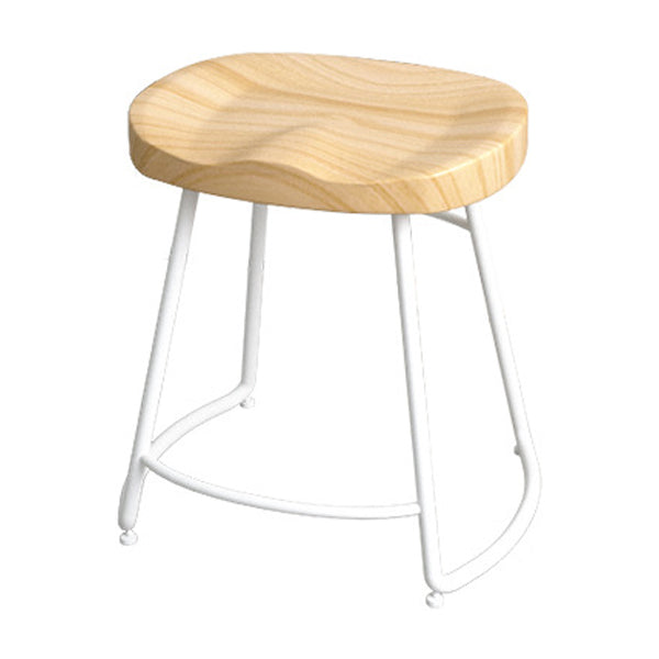 Industrial Wood Natural Barstool Wood Furniture with Metal Base for Home