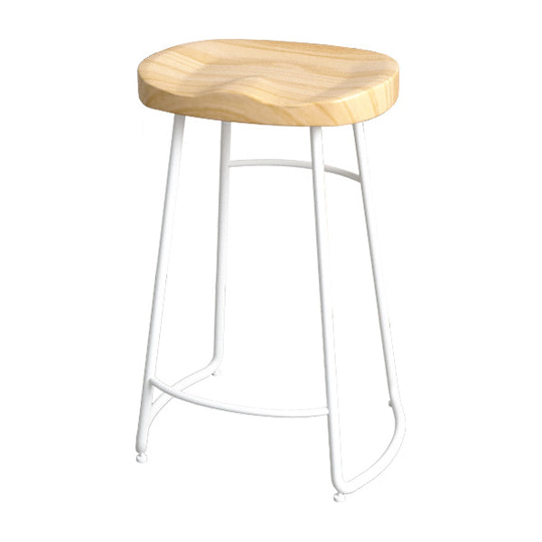 Industrial Wood Natural Barstool Wood Furniture with Metal Base for Home