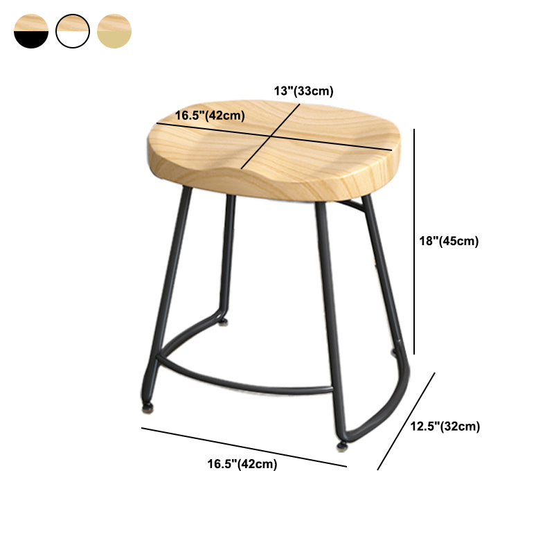 Industrial Wood Natural Barstool Wood Furniture with Metal Base for Home