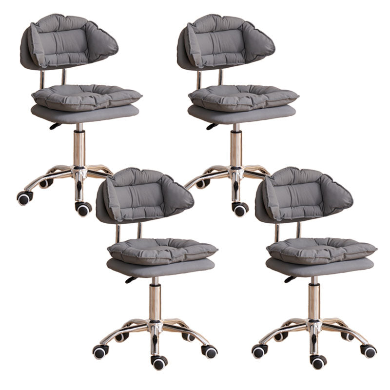 Scandinavian Metal Barstool Fabric Upholstered Counter Stool with Chrome Base