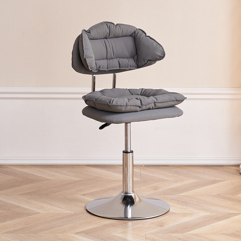 Scandinavian Metal Barstool Fabric Upholstered Counter Stool with Chrome Base