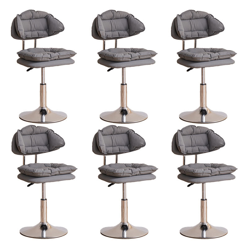 Scandinavian Metal Barstool Fabric Upholstered Counter Stool with Chrome Base