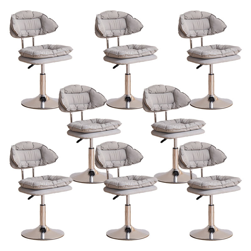 Scandinavian Metal Barstool Fabric Upholstered Counter Stool with Chrome Base