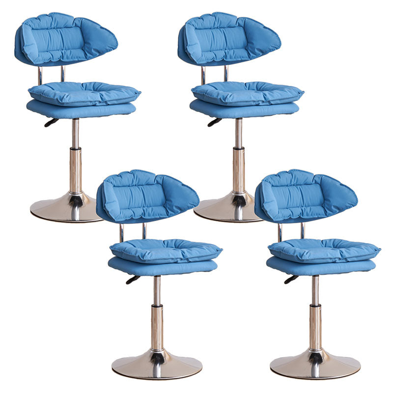 Scandinavian Metal Barstool Fabric Upholstered Counter Stool with Chrome Base