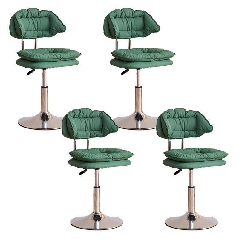 Scandinavian Metal Barstool Fabric Upholstered Counter Stool with Chrome Base