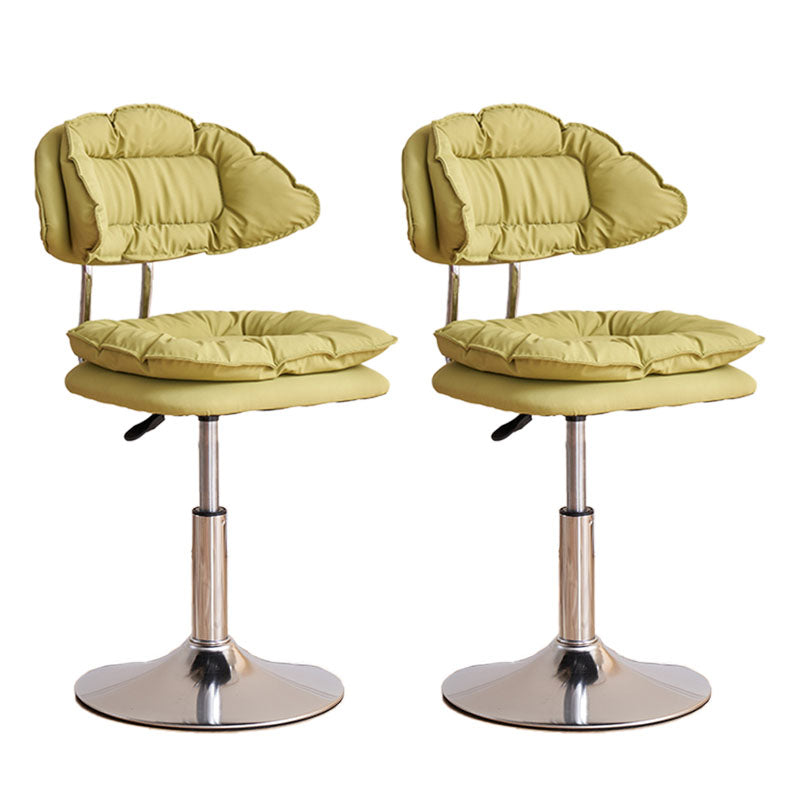 Scandinavian Metal Barstool Fabric Upholstered Counter Stool with Chrome Base