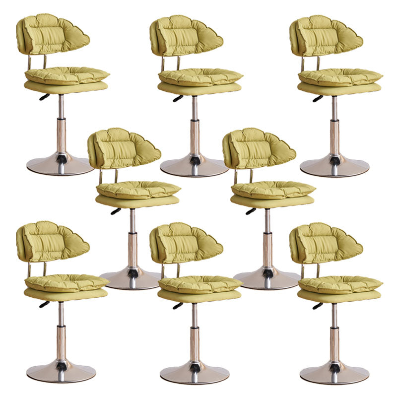 Scandinavian Metal Barstool Fabric Upholstered Counter Stool with Chrome Base