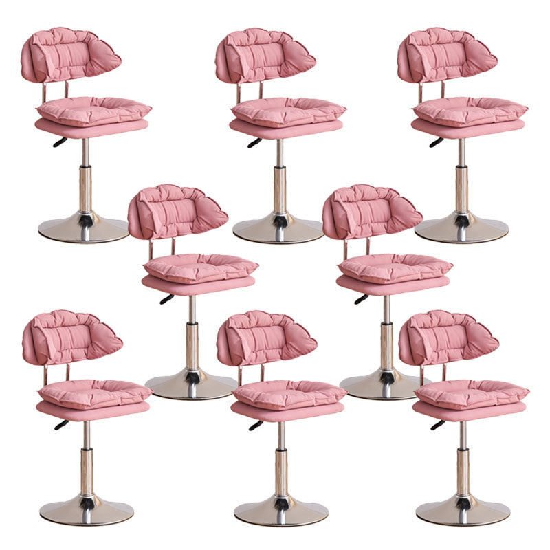 Scandinavian Metal Barstool Fabric Upholstered Counter Stool with Chrome Base