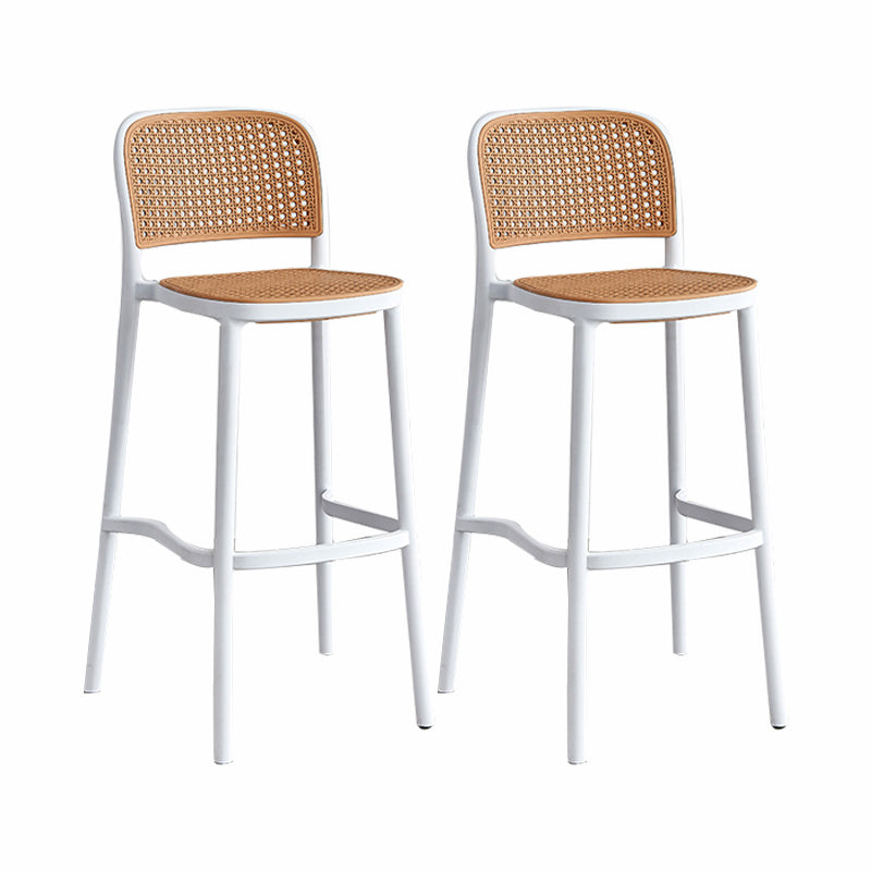 Scandinavian Plastic Bar Stool Footrest Armless Bar Stool for Living Room