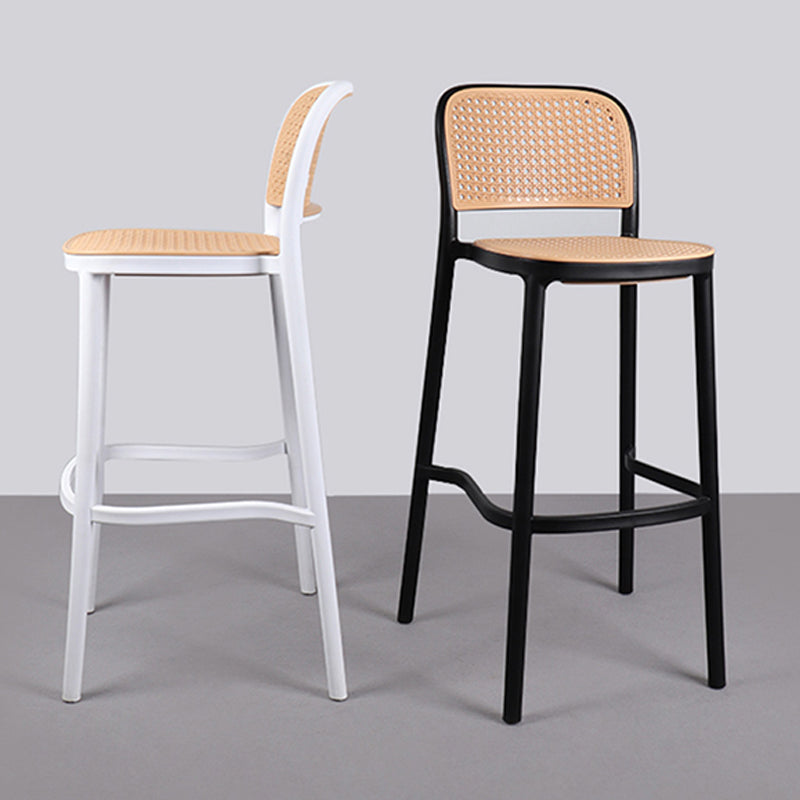 Scandinavian Plastic Bar Stool Footrest Armless Bar Stool for Living Room