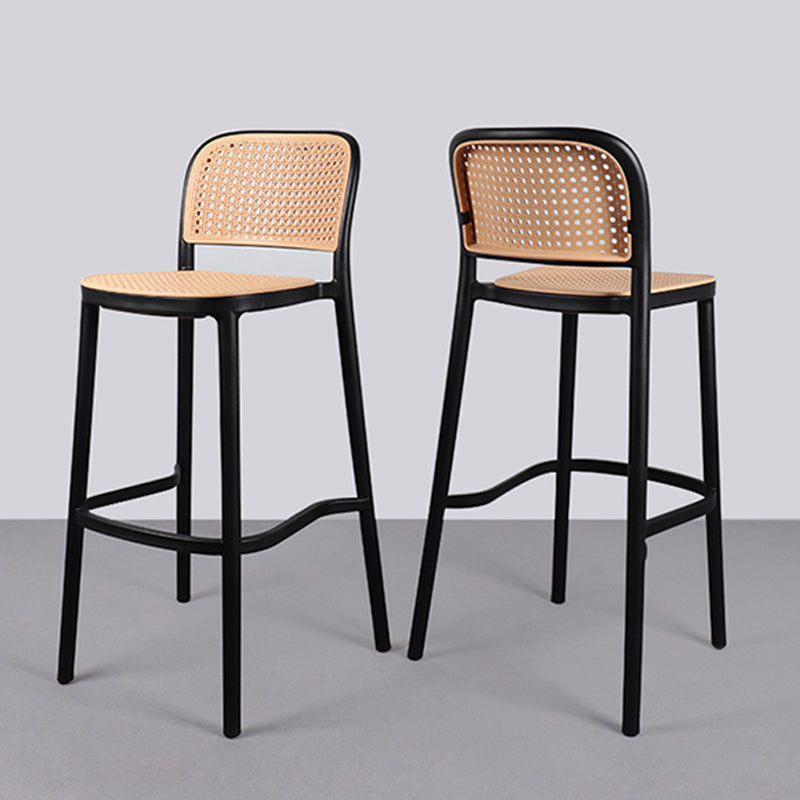 Scandinavian Plastic Bar Stool Footrest Armless Bar Stool for Living Room