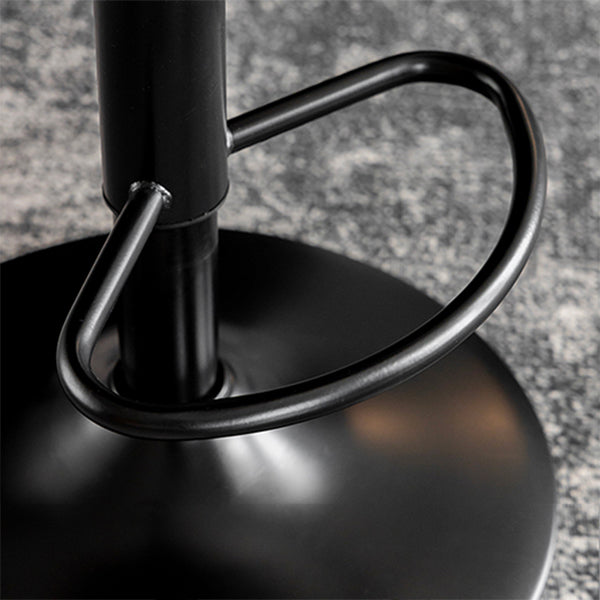 Scandinavian Metal Barstool Faux Leather Low Back Counter Stool with Iron Base