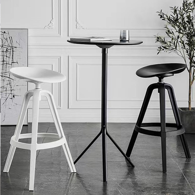 Scandinavian Swivel Bucket Bar Stool Plastic Armless Bar Stool with  with 3 Legs