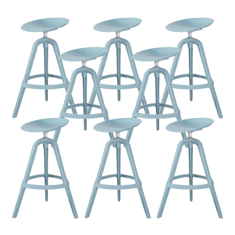 Scandinavian Swivel Bucket Bar Stool Plastic Armless Bar Stool with  with 3 Legs