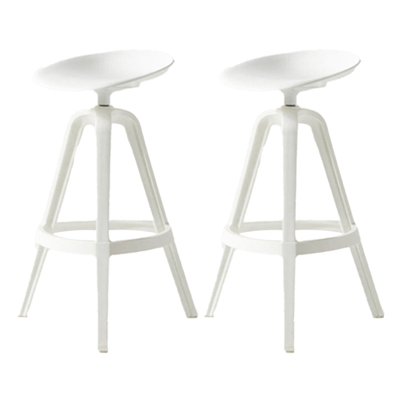Scandinavian Swivel Bucket Bar Stool Plastic Armless Bar Stool with  with 3 Legs