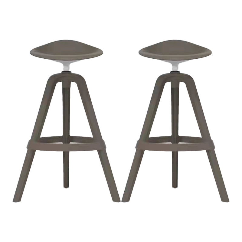 Scandinavian Swivel Bucket Bar Stool Plastic Armless Bar Stool with  with 3 Legs