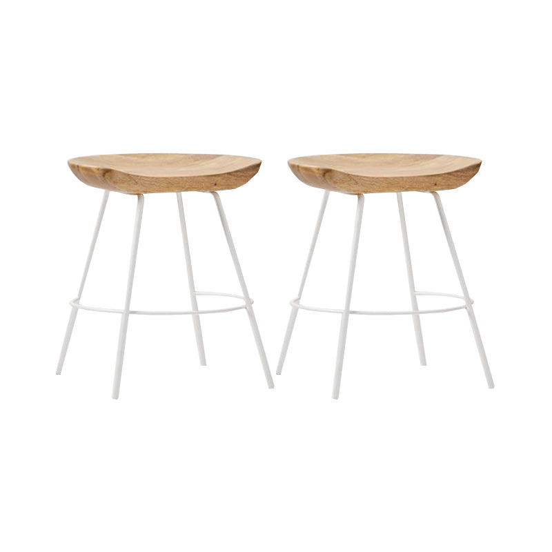 Industrial Wood Barstool Counter Stool Footrest Metal Furniture in Matte Finish