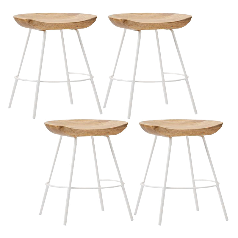 Industrial Wood Barstool Counter Stool Footrest Metal Furniture in Matte Finish
