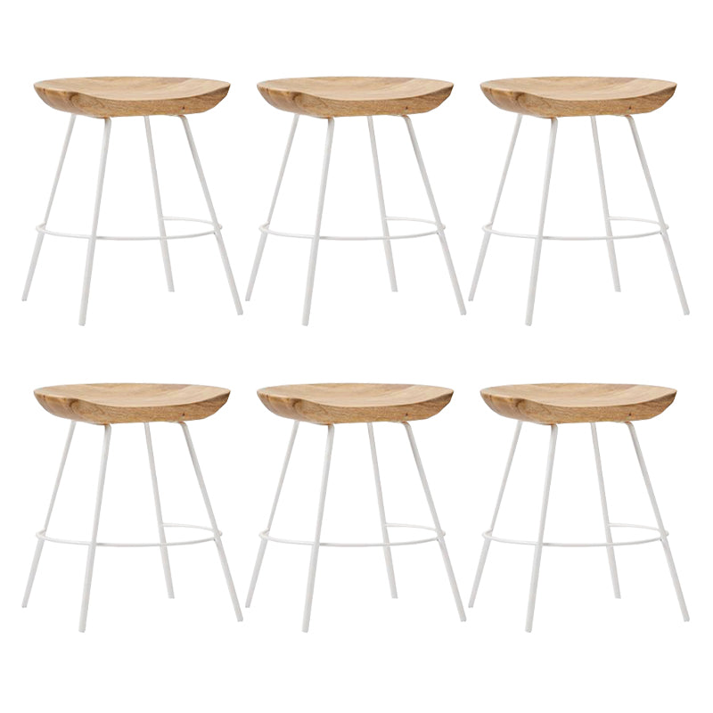 Industrial Wood Barstool Counter Stool Footrest Metal Furniture in Matte Finish