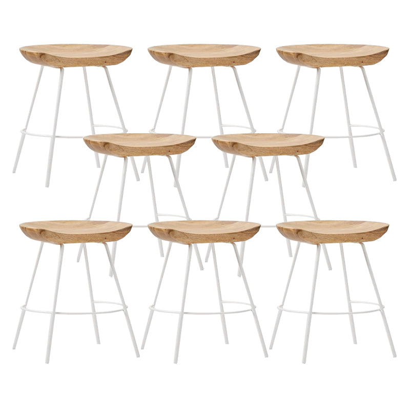 Industrial Wood Barstool Counter Stool Footrest Metal Furniture in Matte Finish
