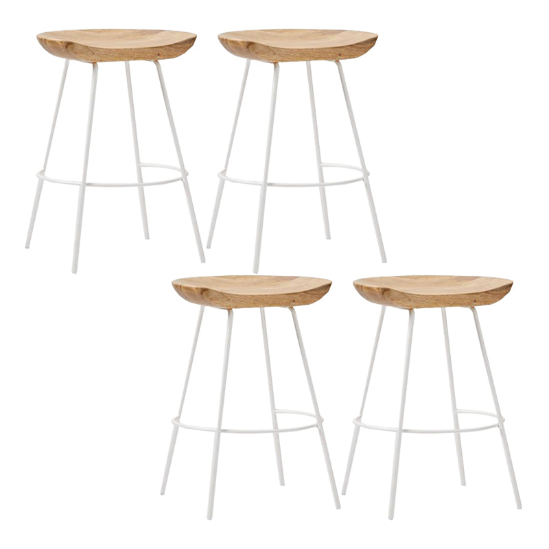 Industrial Wood Barstool Counter Stool Footrest Metal Furniture in Matte Finish