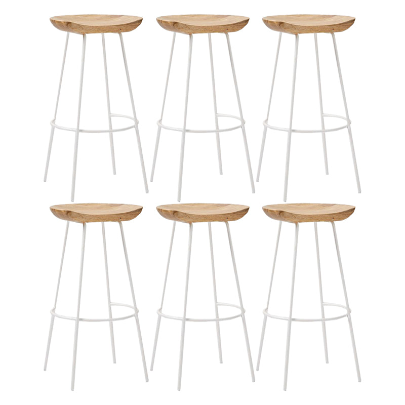Industrial Wood Barstool Counter Stool Footrest Metal Furniture in Matte Finish