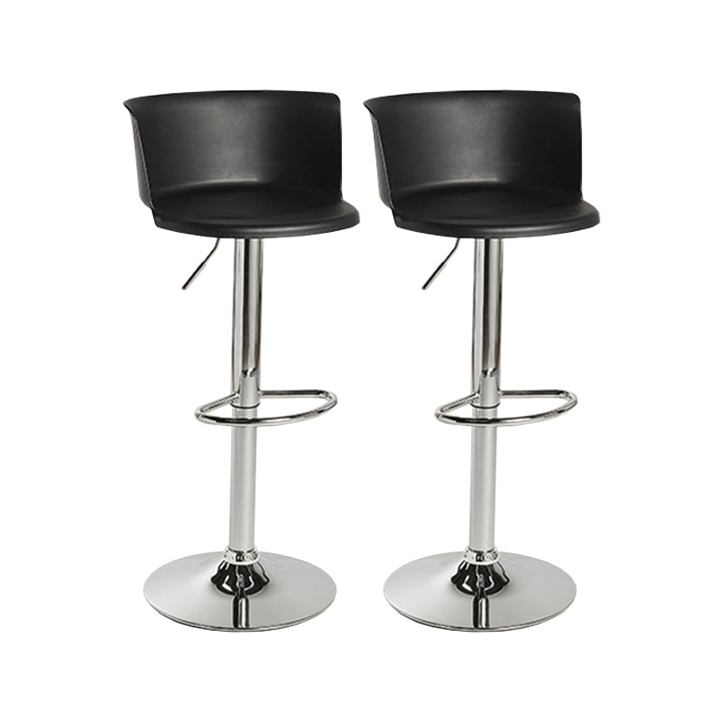 Modern Adjustable Height Swivel Bar Stool Metal Base Footrest Bar Stool