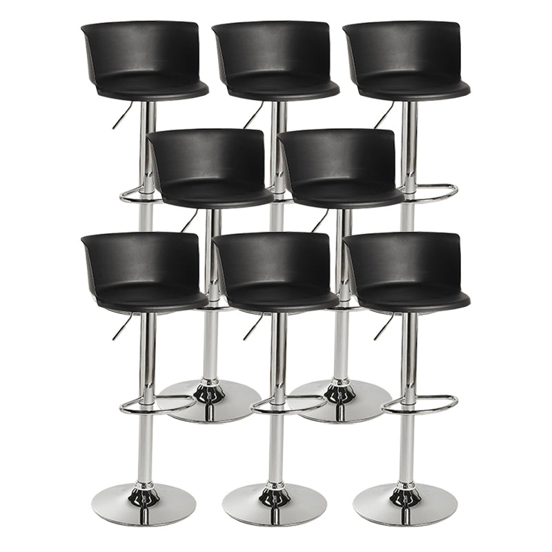 Modern Adjustable Height Swivel Bar Stool Metal Base Footrest Bar Stool