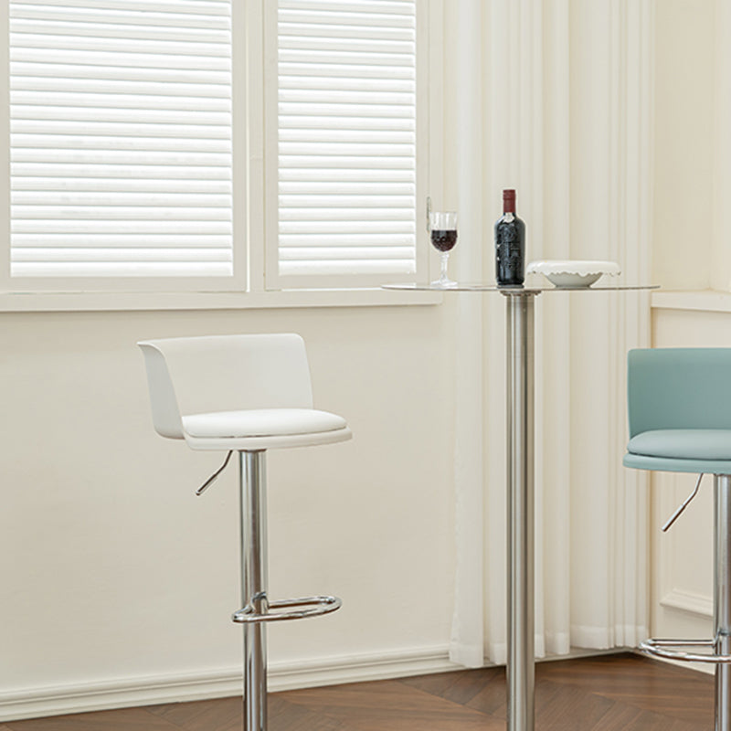 Modern Adjustable Height Swivel Bar Stool Metal Base Footrest Bar Stool