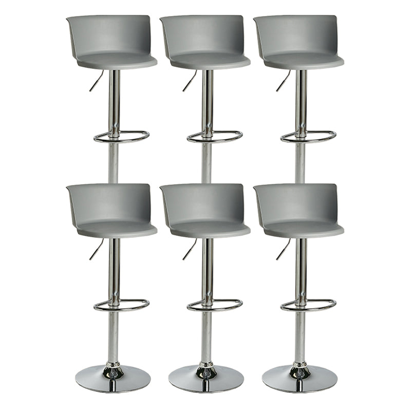 Modern Adjustable Height Swivel Bar Stool Metal Base Footrest Bar Stool