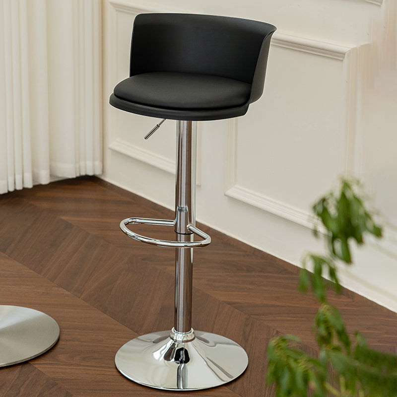 Modern Adjustable Height Swivel Bar Stool Metal Base Footrest Bar Stool